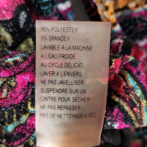 Peter Nygard Boho Paisley Print 3/4 Sleeve Top Size Petite Small - Picture 4 of 8